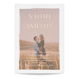 Invitaciones al Relieve metalizado Rosa de Oro y B