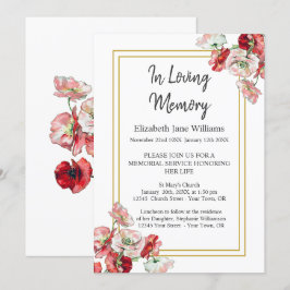 Invitaciones al servicio conmemorativo | Copos acu