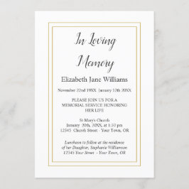 Invitaciones al servicio conmemorativo | Elegante 