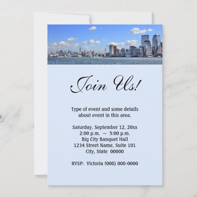 Invitaciones al Skyline de Nueva York (Anverso)