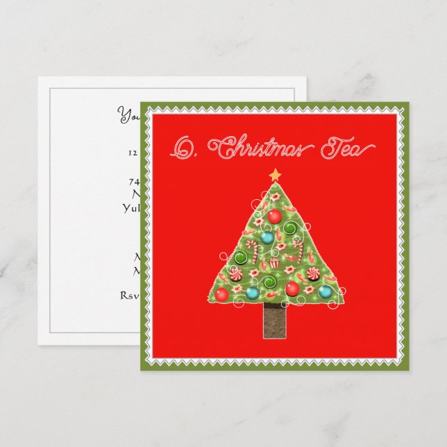 Invitaciones al té de los navidades (Anverso / Reverso)