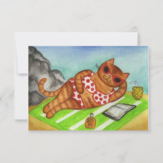 Invitaciones al verano del gato bikini (Anverso)