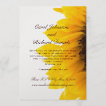 Invitaciones amarillas de la boda del girasol