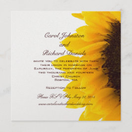 Invitaciones amarillas de la boda del girasol