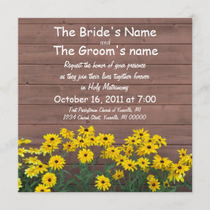invitaciones amarillas del boda de la margarita