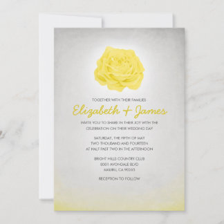Invitaciones amarillas florales de moda de la boda