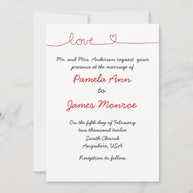 Invitaciones "Amor" (Anverso)
