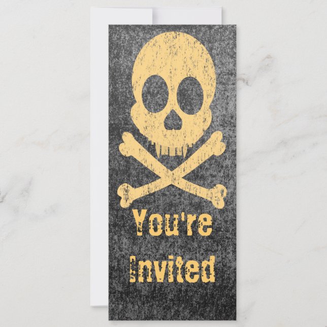 Invitaciones anaranjadas apenadas del cráneo (Anverso)