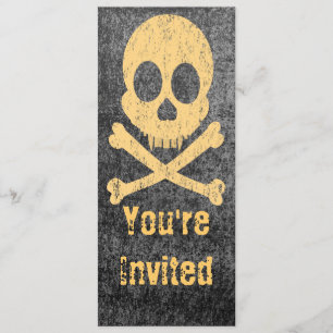 Invitaciones anaranjadas apenadas del cráneo