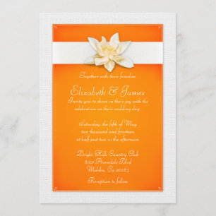 Invitaciones anaranjadas de la boda