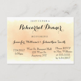 Invitaciones anaranjadas de la cena del ensayo de