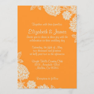 Invitaciones anaranjadas elegantes de la boda