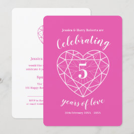 Invitaciones aniversario de 5 años con Tourmalina 