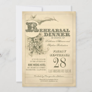 invitaciones antiguas de la cena del ensayo de la