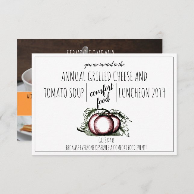 Invitaciones anuales de Comfor Food Luncheon (Anverso / Reverso)