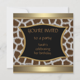 Invitaciones Anuncios Jirafa Oro