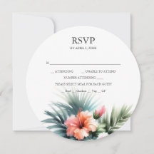 Invitaciones apilables de tarjetas RSVP tropicales