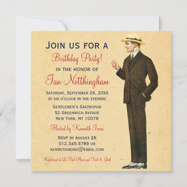 Invitaciones apuestas de la fiesta del cumpleaños (Anverso)