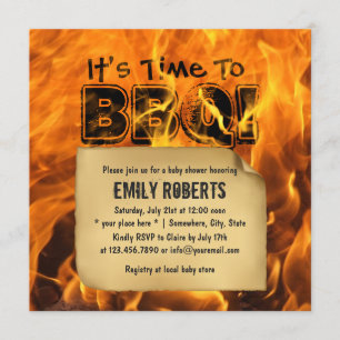 Invitaciones ardientes calientes del Bbq Baby