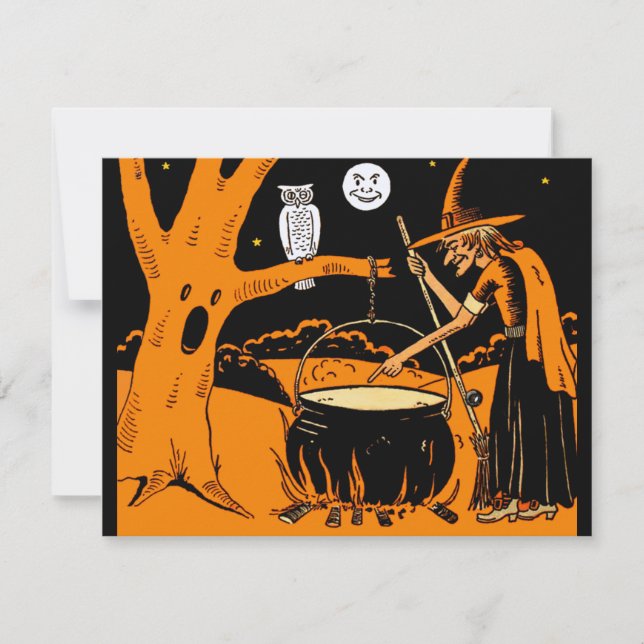 Invitaciones artísticas de Halloween antiguas (Anverso)