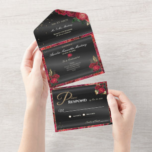 Invitaciones asequibles de la quinceañera negra y