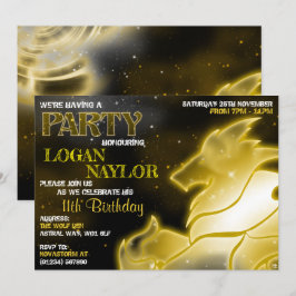 Invitaciones Astral Glow de Lobo de Tormenta