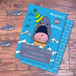 Invitaciones azules al cumpleaños del tema del tib