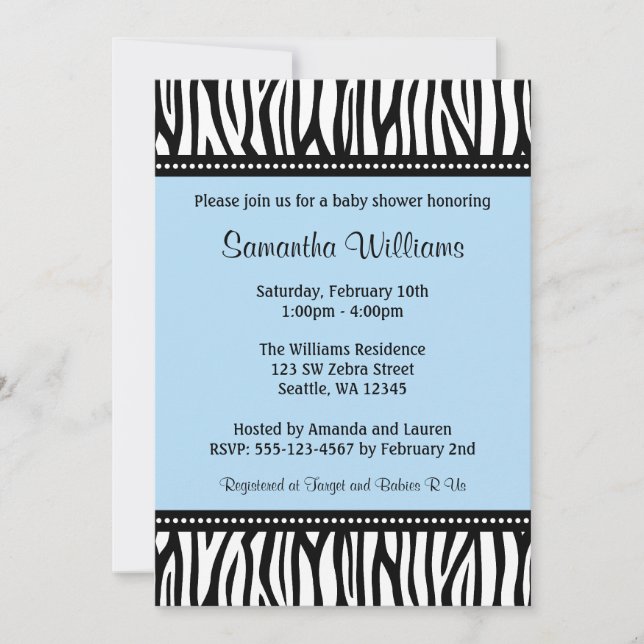 Invitaciones azules de Baby Shower del muchacho de (Anverso)