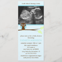 Invitaciones azules de Baby Shower del Sonogram