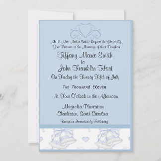 Invitaciones azules de Belces de boda