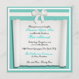 Invitaciones azules de Mitzvah del palo del huevo