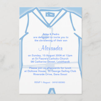Invitaciones azules del bautizo de Little Boy