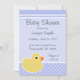 Invitaciones azules Ducky de goma de Baby Shower