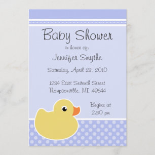 Invitaciones azules Ducky de goma de Baby Shower