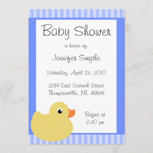 Invitaciones azules Ducky dulces de Baby Shower