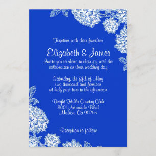 Invitaciones azules elegantes de la boda
