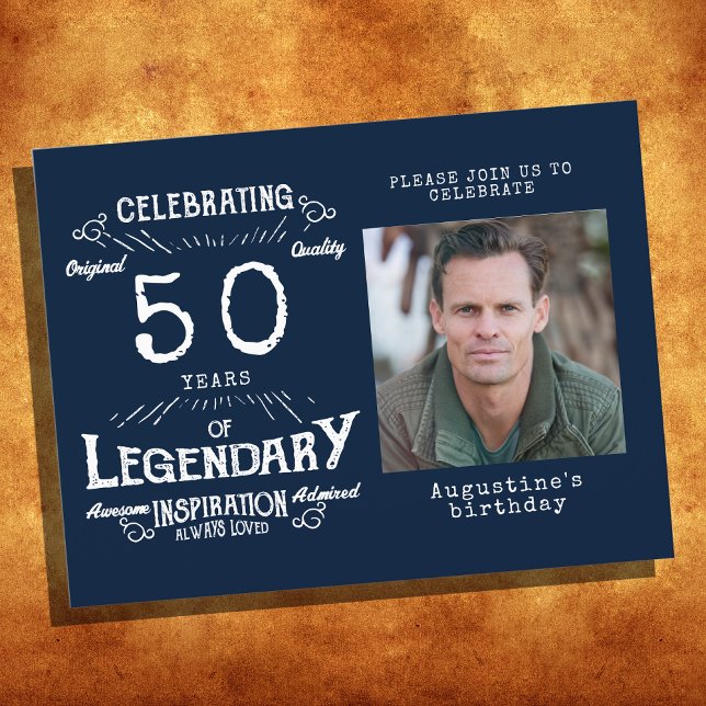 Invitaciones Azules Vintage para Cumpleaños número (Subido por el creador)