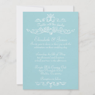 Invitaciones azules y blancas de lujo simples de