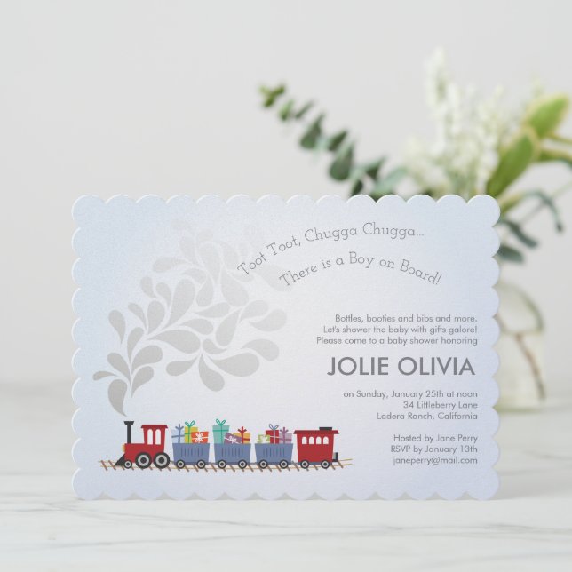 Invitaciones | Baby Shower | Bebé a bordo (Anverso de pie)