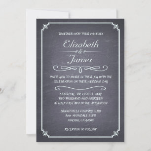 Invitaciones básicas de matrimonio en tablero de a