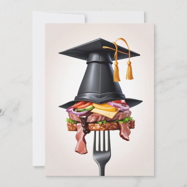 invitaciones bbq modernas para graduación (Anverso)