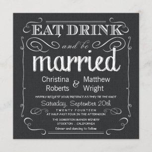 Invitaciones blancas de la boda del negro rústico