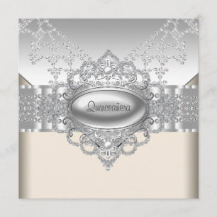 Invitaciones blancas de Quinceanera de las perlas