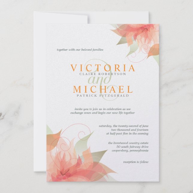 Invitaciones blancas metálicas de la boda del (Anverso)