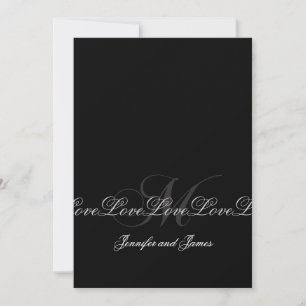 Invitaciones blancas negras de la boda del