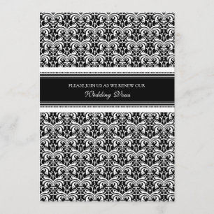 Invitaciones blancas negras de la renovación del