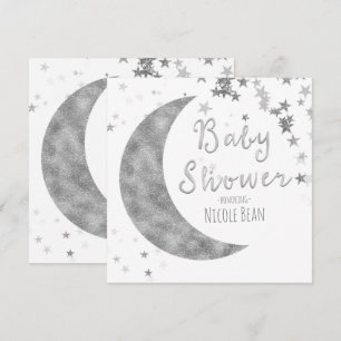 Invitaciones blancas para baby shower de Luna y es