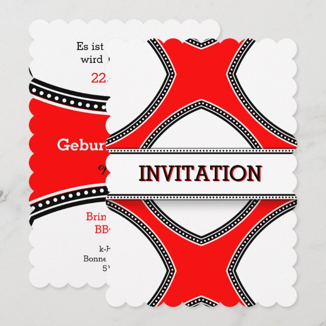 Invitaciones blancas rojas (Anverso / Reverso)