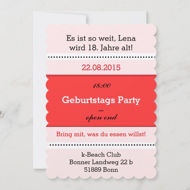 Invitaciones blancas rojas (Reverso)