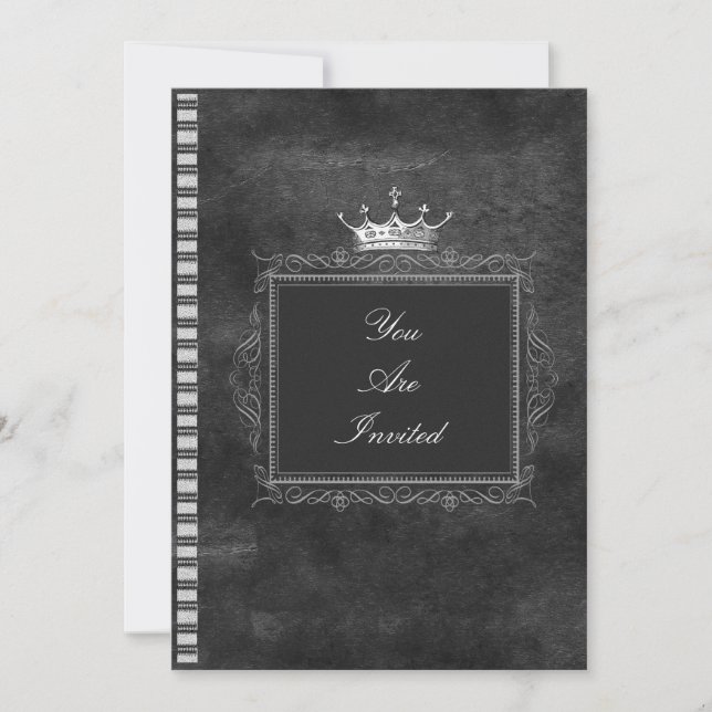 Invitaciones blancos y negros de la boda de la (Anverso)